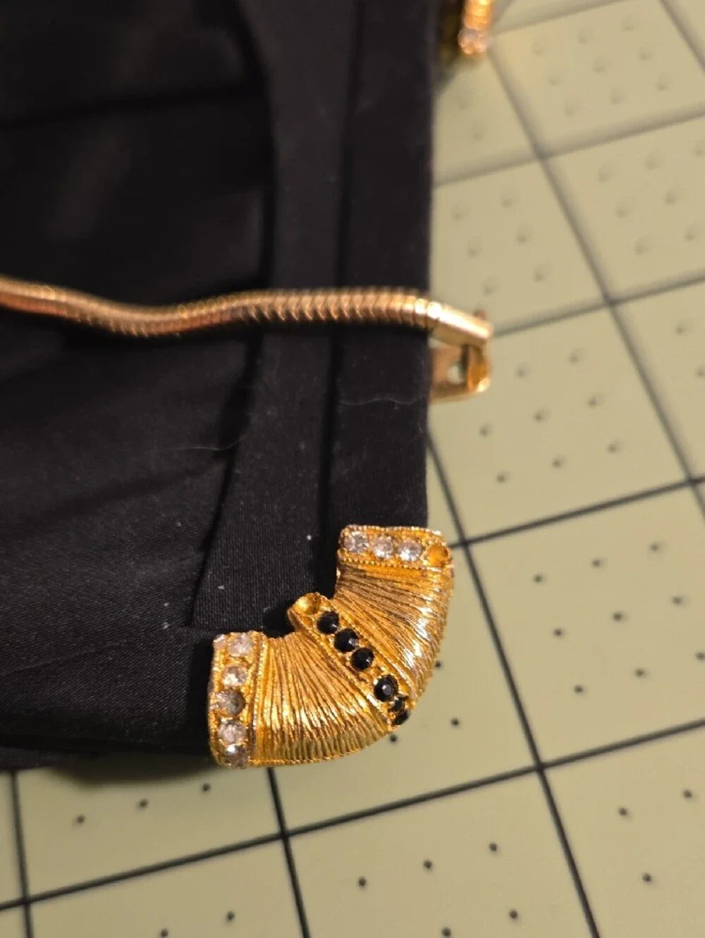 After Five Black Vintage Evening Handbag with Gold Hardware And Mini Coin Purse